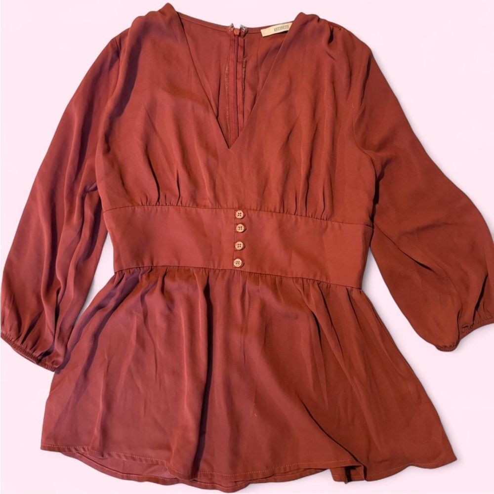 Rust Half Sleeve Blouse